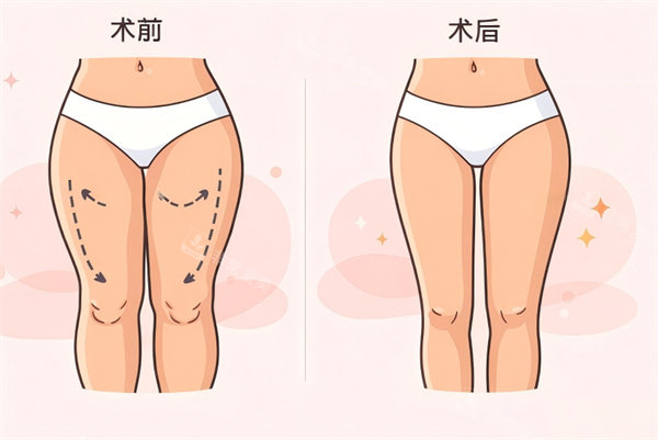 大腿吸脂手术前后对比