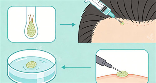 毛发种植提取卡通图展示