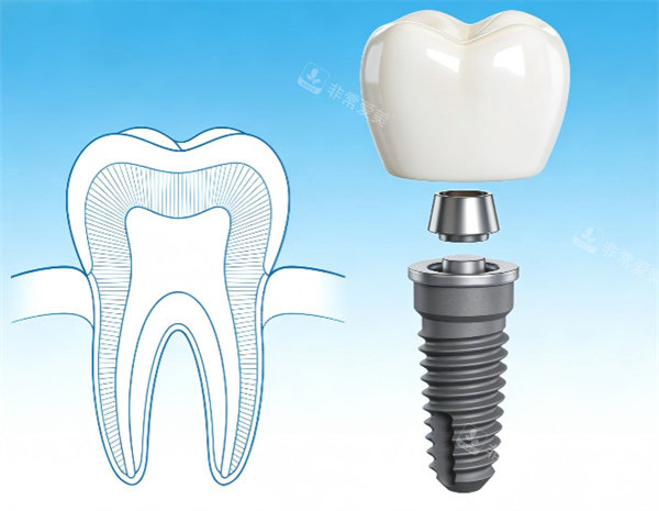 单颗种植牙示意图