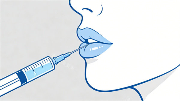 唇部注射丰唇卡通图