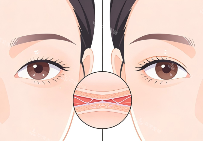 双眼皮前后对比示意图 双眼皮前后对比示意图