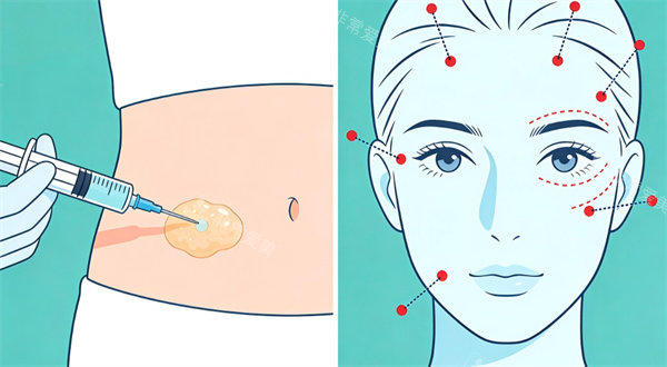 面部脂肪填充卡通图片