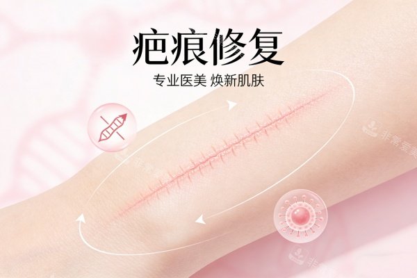 疤痕修复卡通展示图