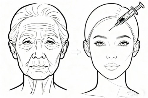 面部年轻化注射卡通图