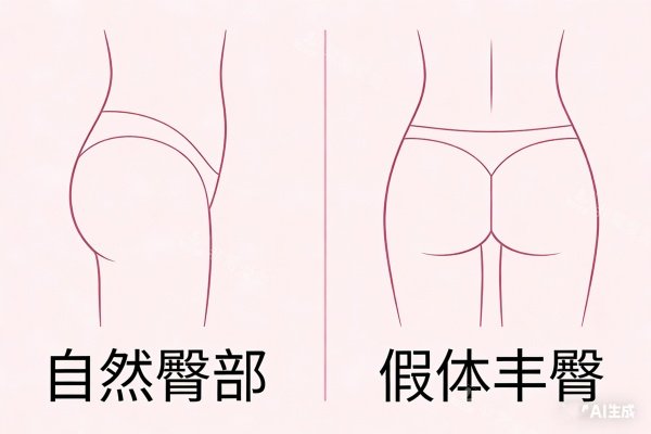 假体丰臀前后对比图