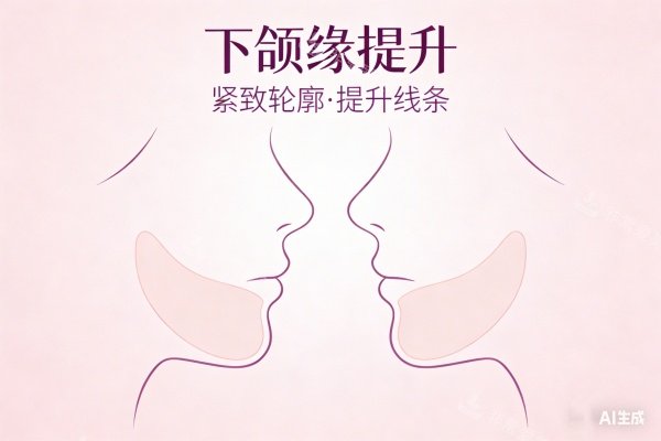 下颌缘提升卡通图展示