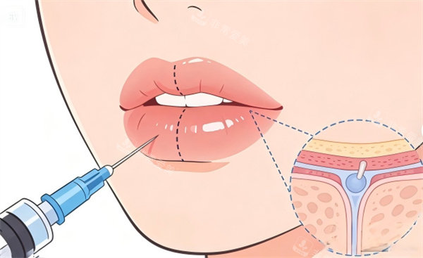注射丰唇卡通图片