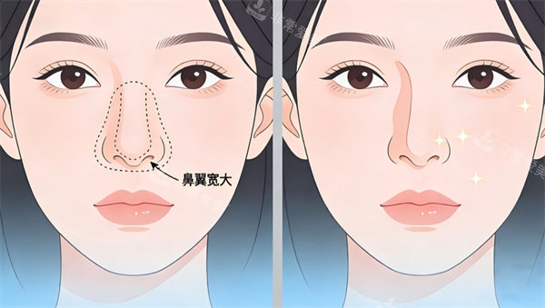 鼻翼宽大整形手术动画图片