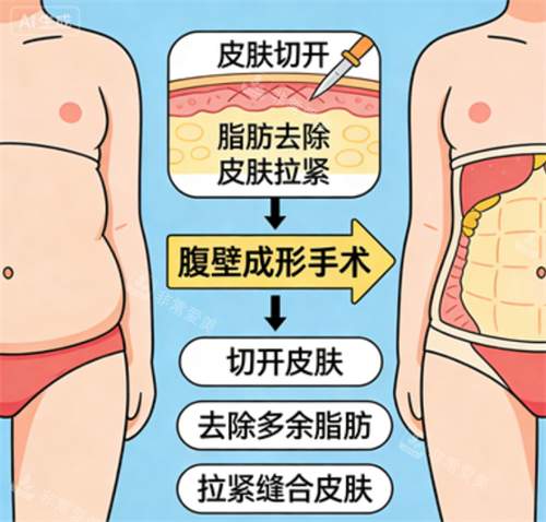腹壁成形步骤 腹壁成形步骤
