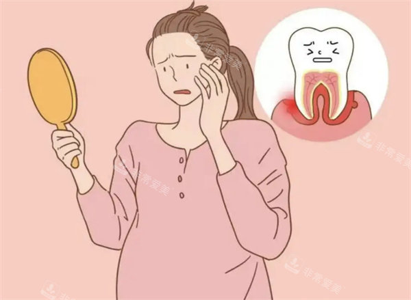 牙齿疼痛卡通示意图