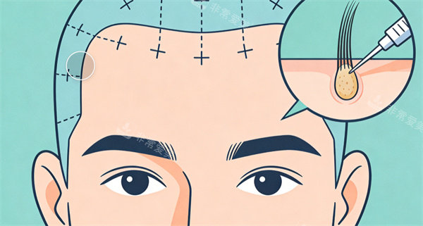 发际线手术卡通图片