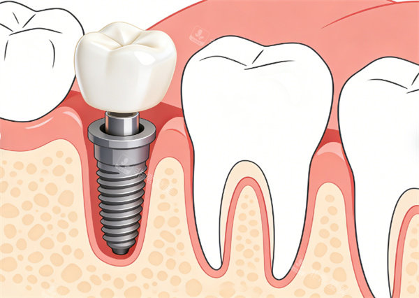 种植牙插画示意图展示