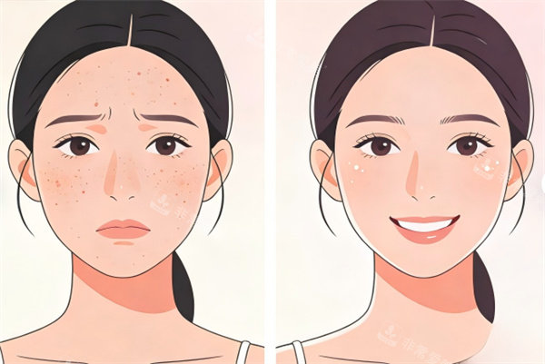 面部祛斑前后对比图