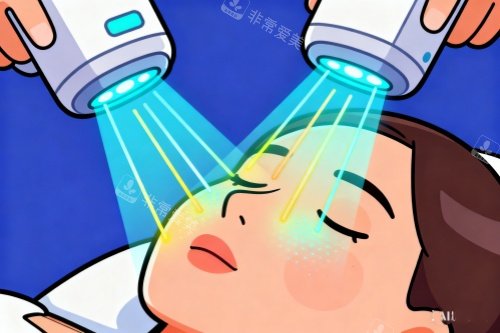 面部做光电项目卡通图展示