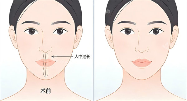 人中缩短整形手术前后对比