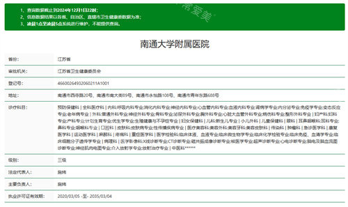 南通大学附属医院资质