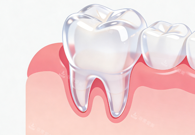 牙齿清洁美白效果示意图