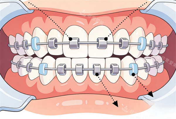 金属牙齿矫正卡通图