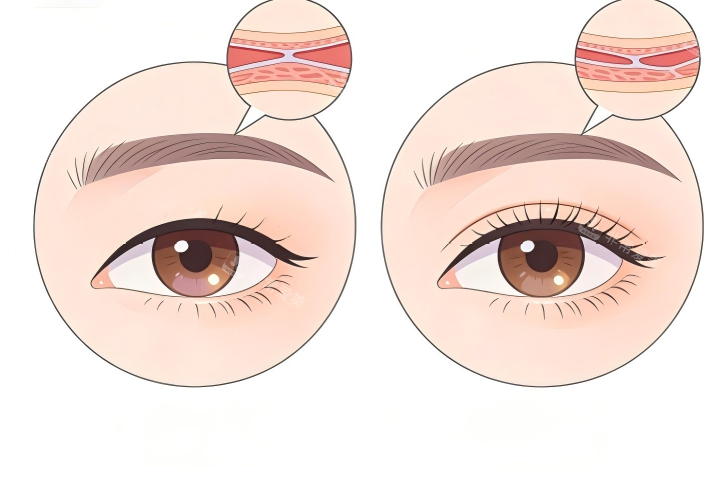 双眼皮前后效果示意图
