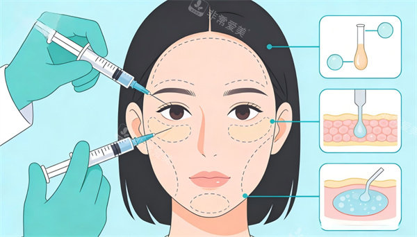 面部脂肪填充操作示意图