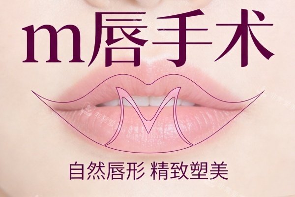 M唇手术卡通展示图