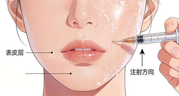 面部补水注射卡通图