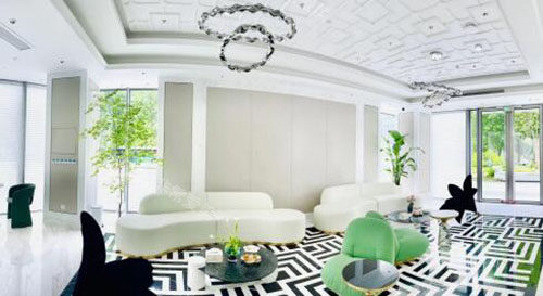 杭州浮想國醫(yī)療美容美容大廳休息區(qū)