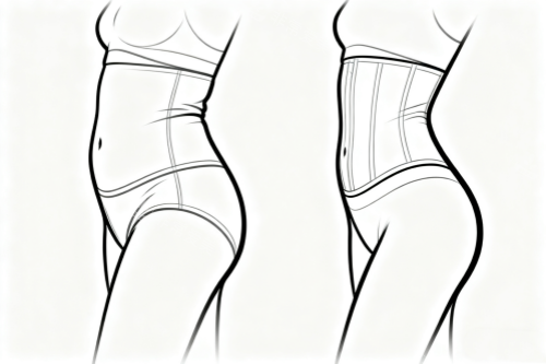 腰腹部吸脂塑形卡通圖