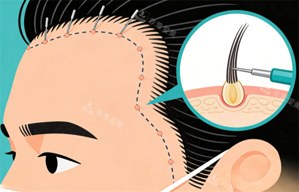 發(fā)際線種植手術(shù)卡通圖