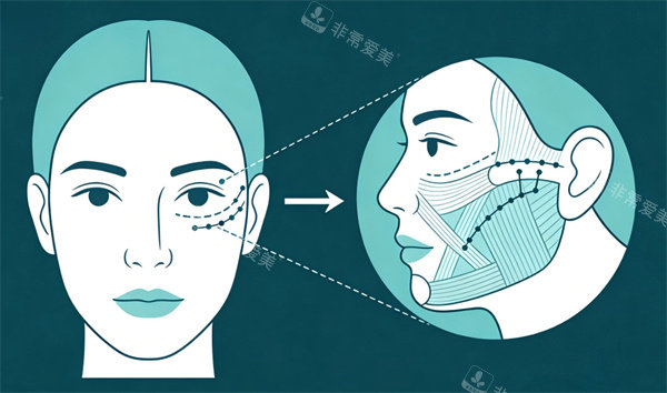 面部提升卡通示意圖