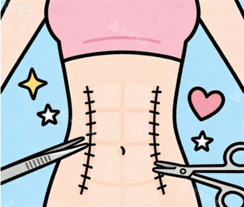 腹壁成形卡通圖