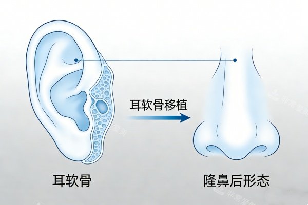 耳軟骨隆鼻卡通圖展示