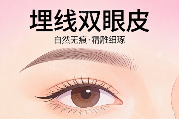 埋線雙眼皮卡通圖展示