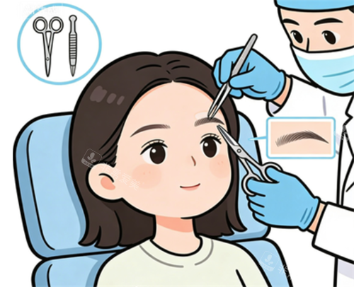 提眉手術(shù)示意圖