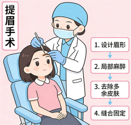 提眉手術(shù)過程