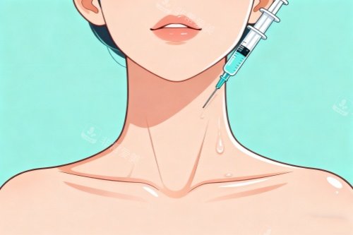 颈纹注射玻尿酸填充卡通图
