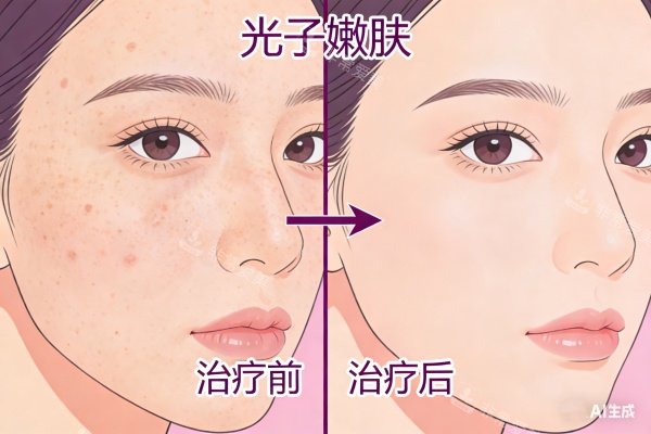 光子嫩肤祛斑卡通图