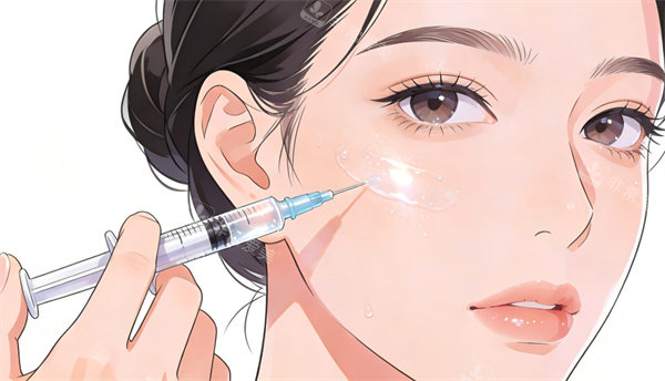 面部水光注射卡通图