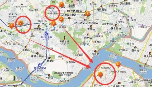 韩国游行地图标注