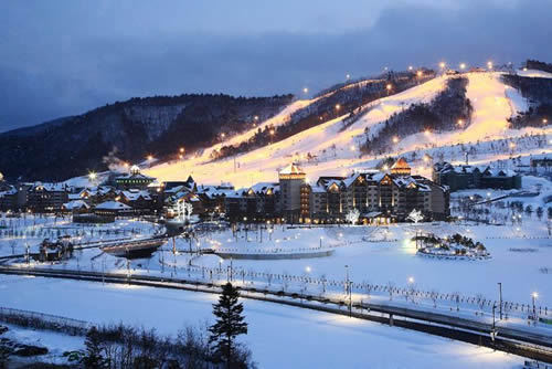 韩国首尔冬季滑雪场