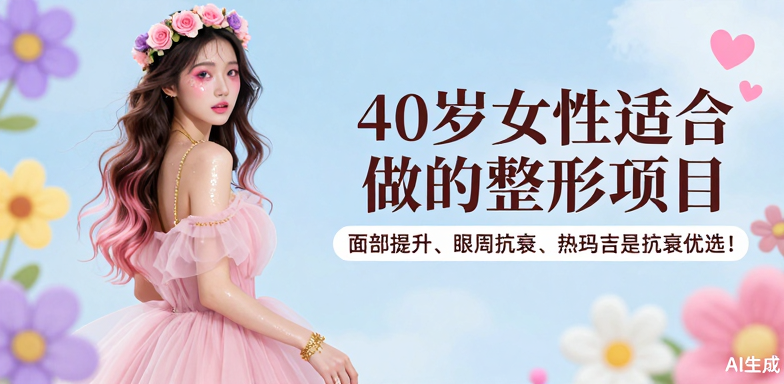 40岁女性适合做的整形项目：面部提升、眼周抗衰、热玛吉、乳房上提这些项目才是抗衰优选！
