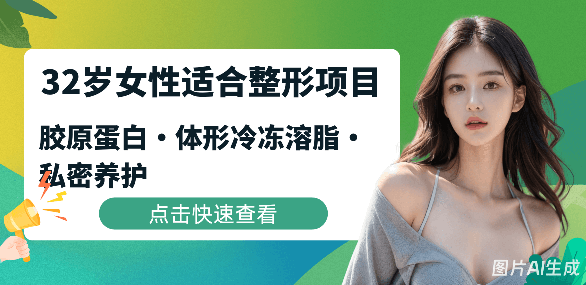 32歲女性適合做的整形項目:膠原蛋白注射/體形冷凍溶脂管理/私密養(yǎng)護!