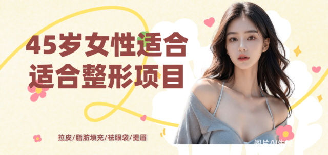 45岁女性适合做的整形项目：拉皮/脂肪填充/祛眼袋/提眉等手术焕活年轻态！