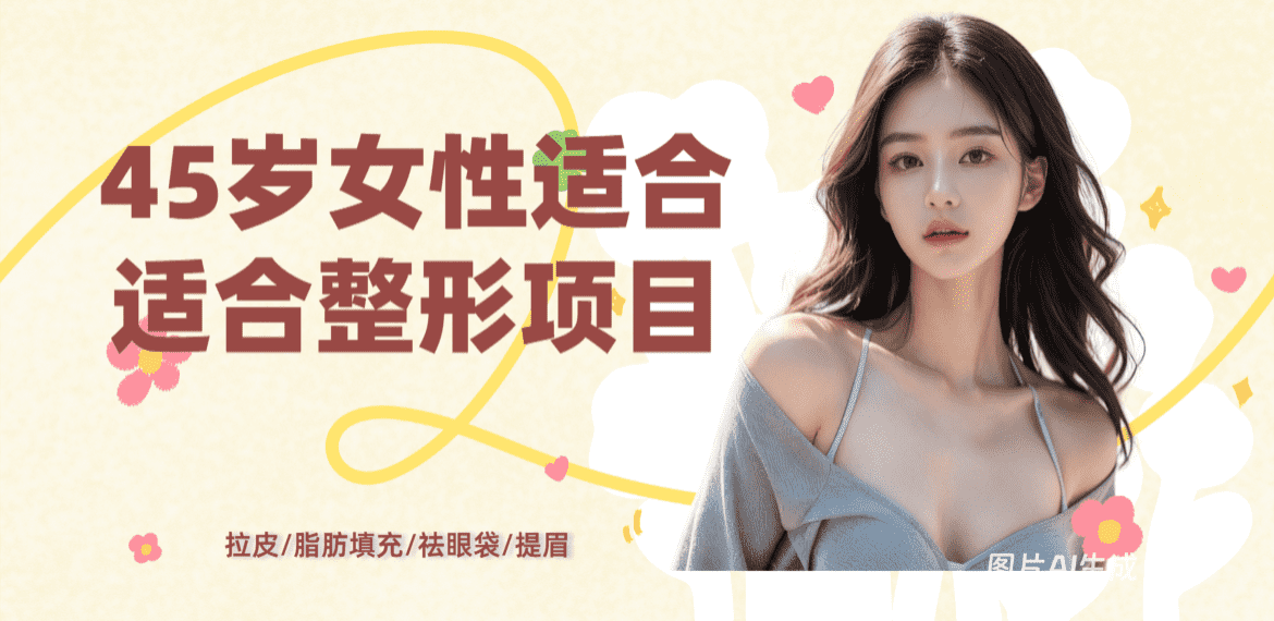 45歲女性適合做的整形項目：拉皮/脂肪填充/祛眼袋/提眉等手術(shù)煥活年輕態(tài)！