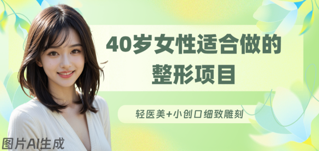 40岁女性适合做的整形项目：轻医美+小创口细致雕刻，避开馒化脸，选对项目才是高端抗老
