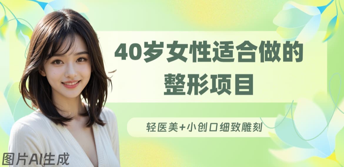 40岁女性适合做的整形项目：轻医美+小创口细致雕刻，避开馒化脸，选对项目才是高端抗老