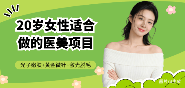 20岁女性适合做的医美项目：光子嫩肤+黄金微针+激光脱毛，高性价比医美清单，素颜也能打！