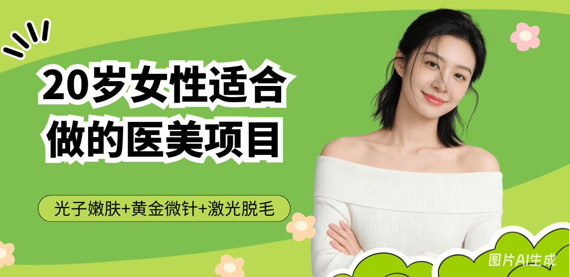 20岁女性适合做的医美项目：光子嫩肤+黄金微针+激光脱毛，高性价比医美清单，素颜也能打！