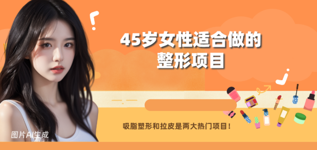 45岁女性适合做的整形项目：吸脂塑形和埋线拉皮是两大热门项目！