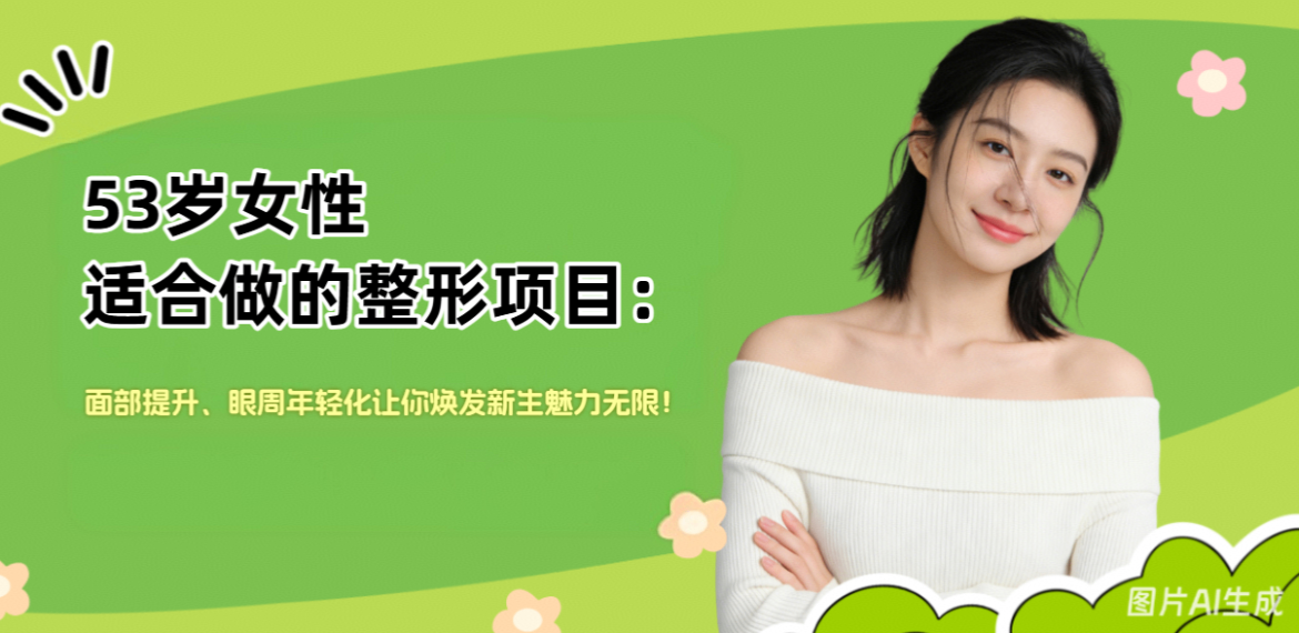 53岁女性适合做的整形项目：面部提升、眼周年轻化让你焕发新生魅力无限！